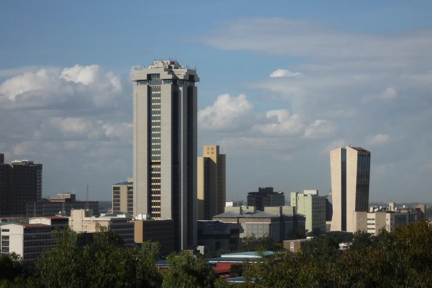 Office towers on the Nairobi skyline.